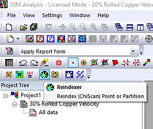 The Reindexer button in the Utilities toolbar.