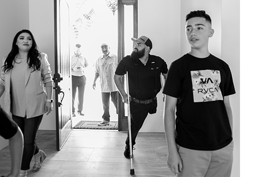 Jared Allen Home for Wounded Warriors Garcia Family Entering Home