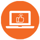 monitor with thumbs up icon
