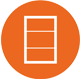 illustration of an Andersen window inside of an orange circle