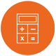 illustration of calculator in orange circle