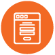 icon in orange circle of new customer process