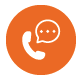 orange circle with white phone illustration