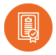 award illustration in white over orange circle