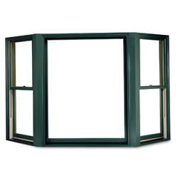Forest green Bay window