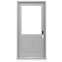 Grey entry door with glass top