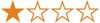 four orange stars, three outlines and one solid star