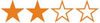 four orange stars, two solid and two outlined