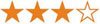 four orange stars, three solid and one outlined