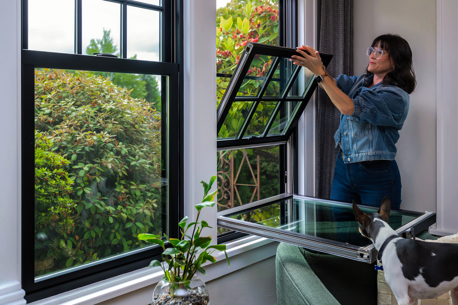 Lyndsay Lamb cleaning Renewal by Andersen's double hung window