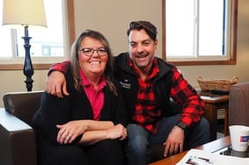 Anthony Carrino and Traci Edwards-Harding at Hope lodge. Traci's mother in law stayed at the lodge.
