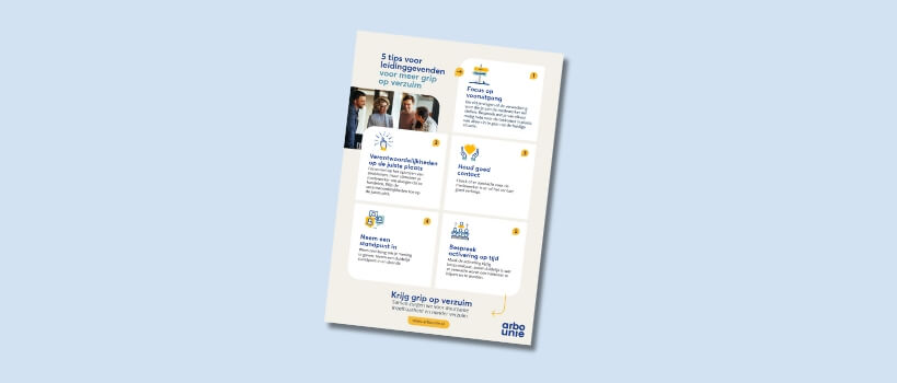 Infographic 5 tips voor leidinggevenden voor meer grip op verzuim