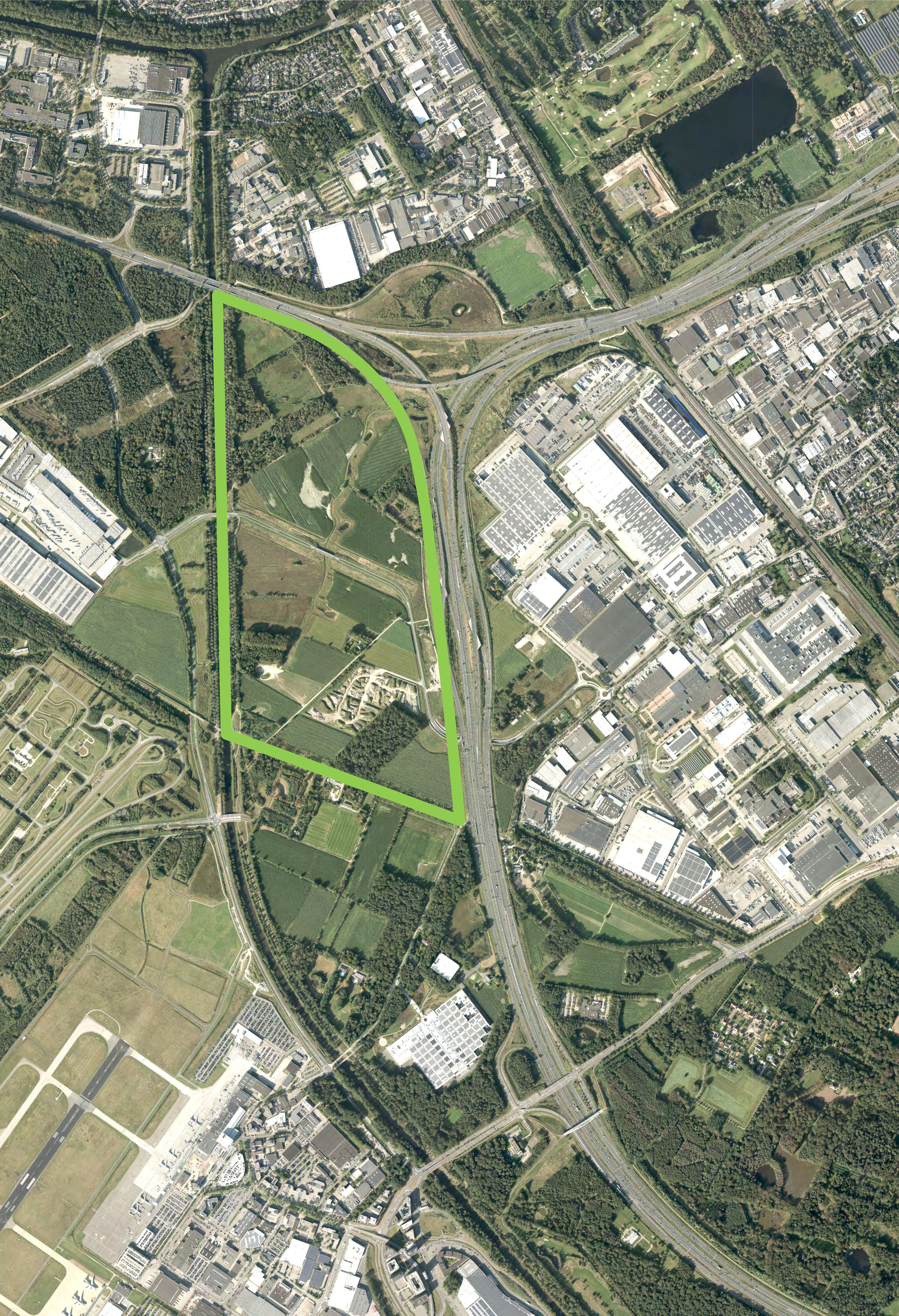 Luchtfoto van de Brainport Industries Campus Noord