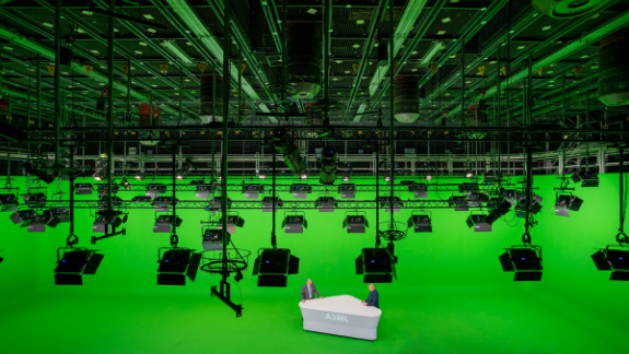 Tracking sensors inside NEP’s green screen studio during the ASML Technology Conference 2020