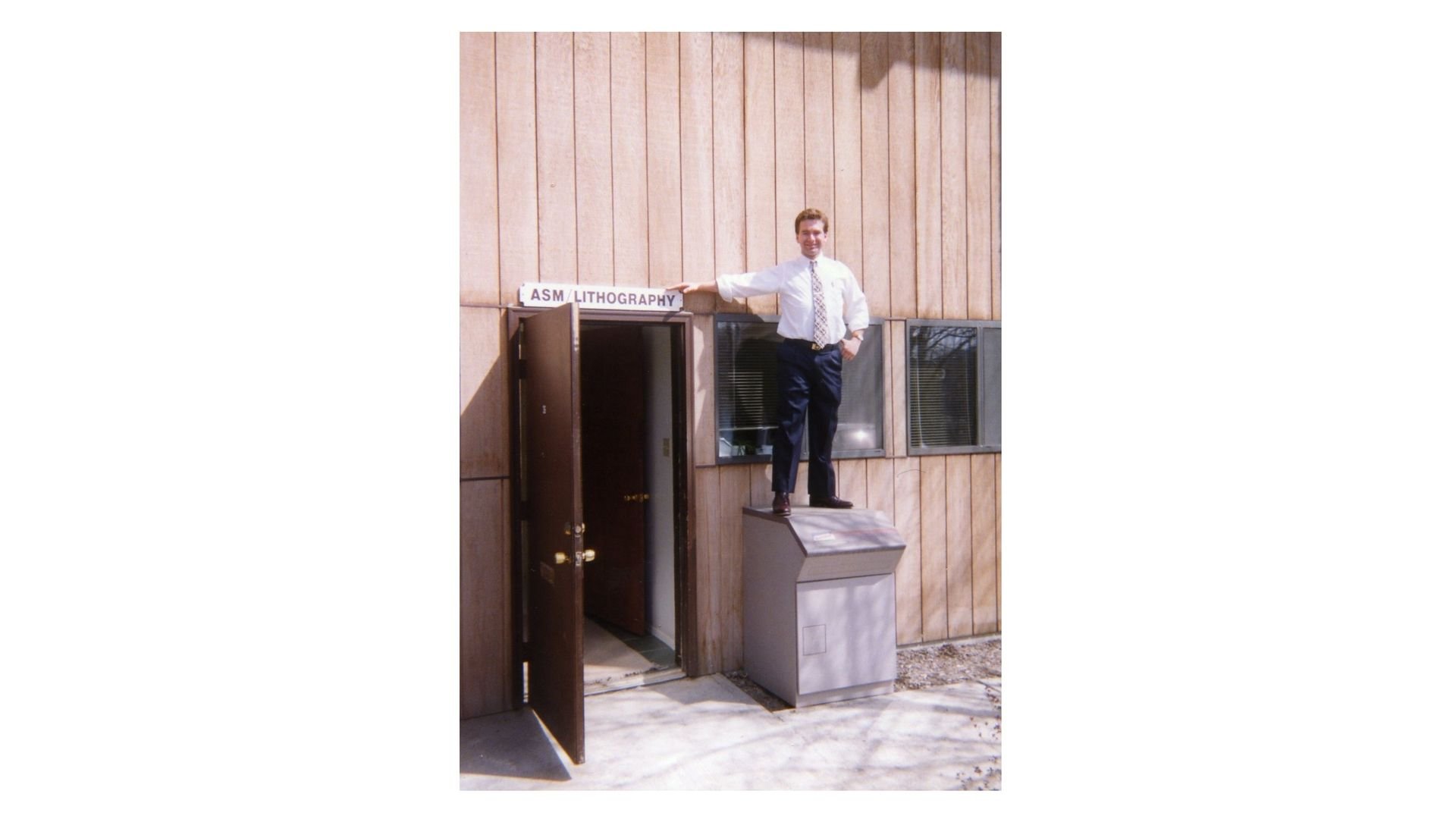 Ted in front of the IBM Fishkill office where the first PAS 5500 was installed.
