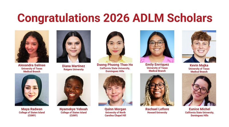 Congratulations 2026 ADLM Scholars
