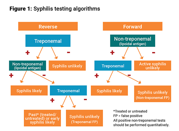 Syphilis testing algorithms