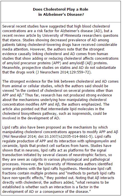 Does Cholesterol Play a Role in Alzheimer&rsquo;s Disease?