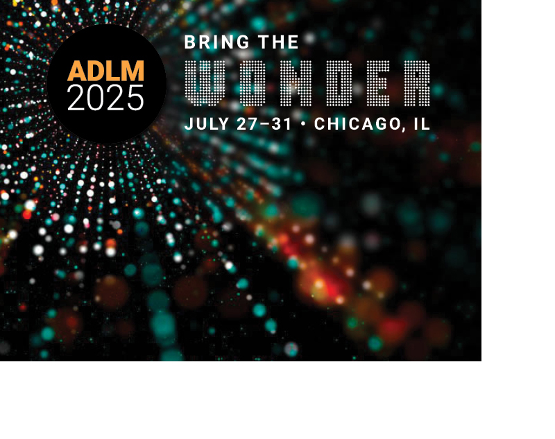 ADLM 2025 banner: "Bring the WONDER, July 27 - 31, Chicago, IL"