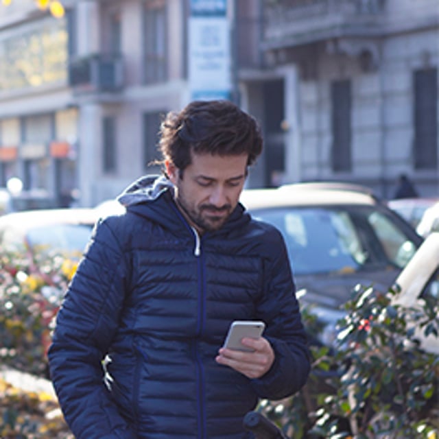 man with smartphone