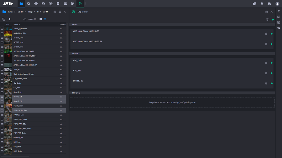 MediaCentral Cloud UX Clip Mover