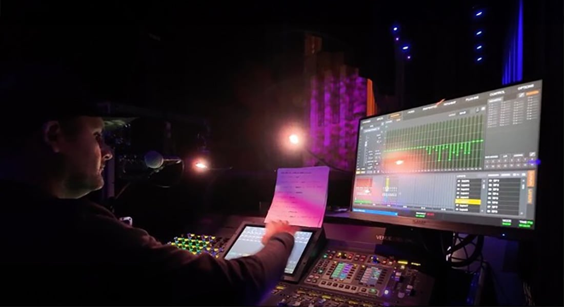 An artist operating the Avid VENUE | S6L at The Wiltern