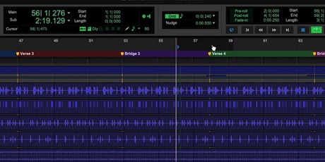 Audio timeline zoomed