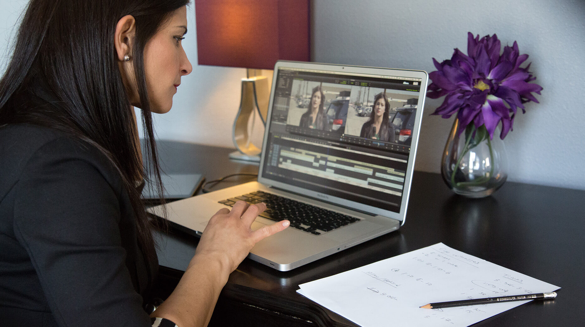 broadcast journalist edits video footage remotely