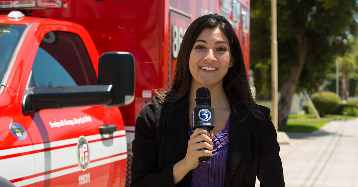 broadcast journalist in the field
