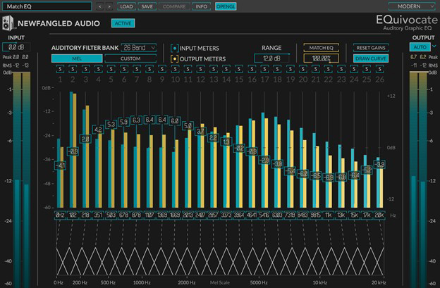 auditory filter bank in EQuivocate