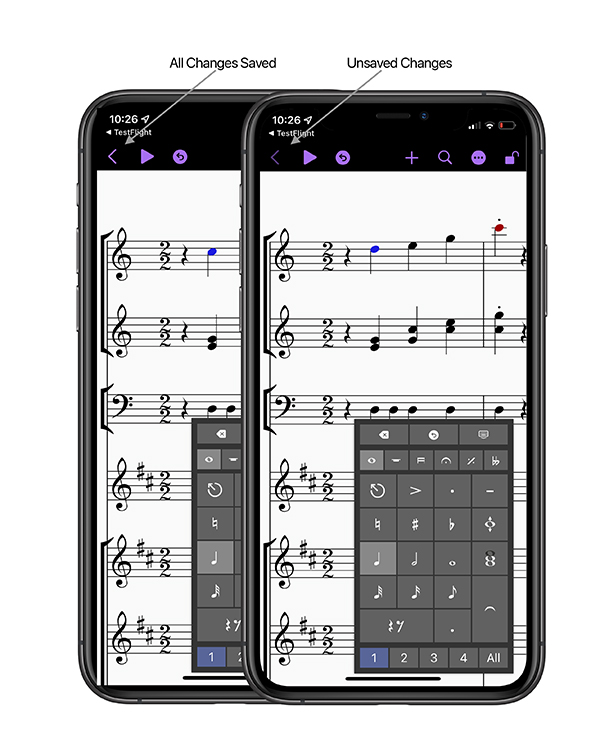 save state in Sibelius for mobile