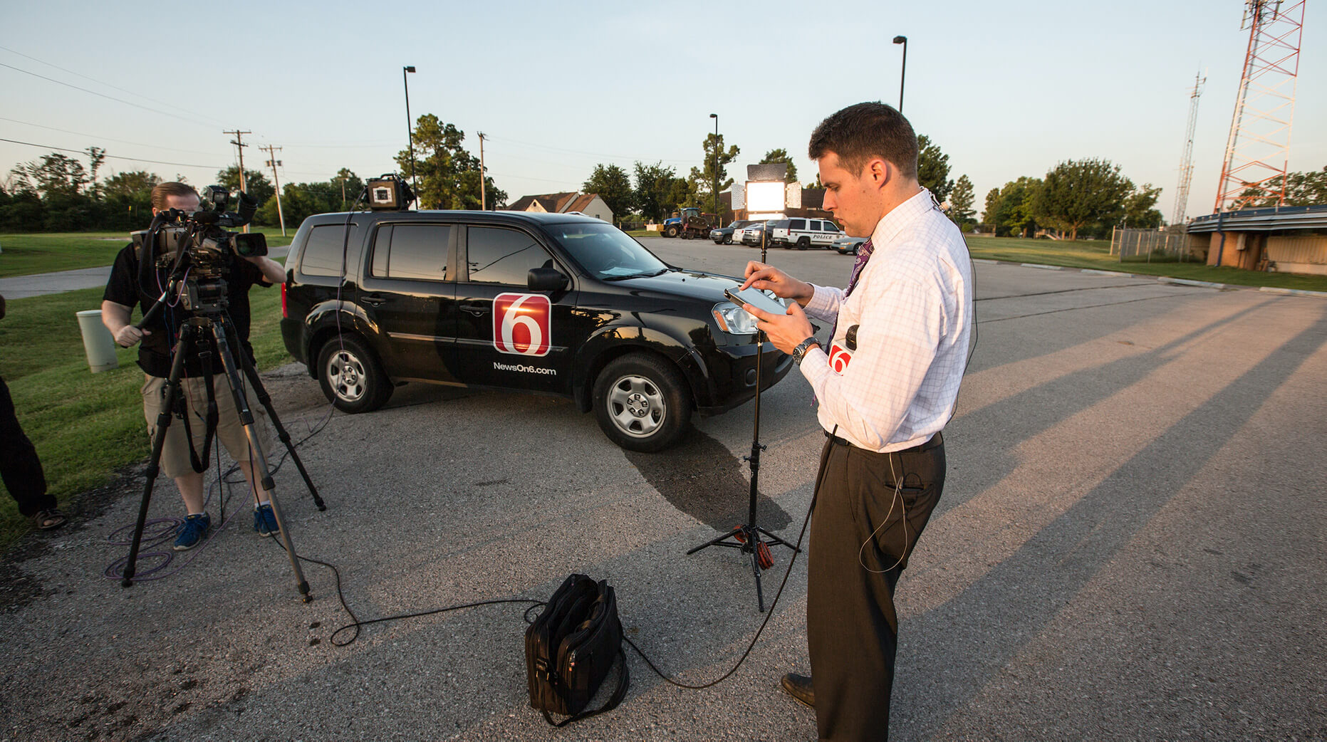 reporter embedded in the field