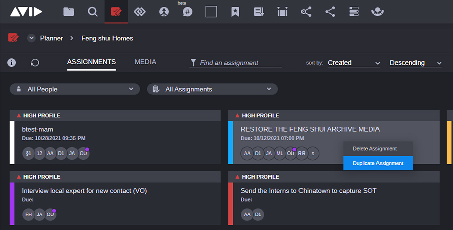 MediaCentral - Collaborate - Duplicate Assignment