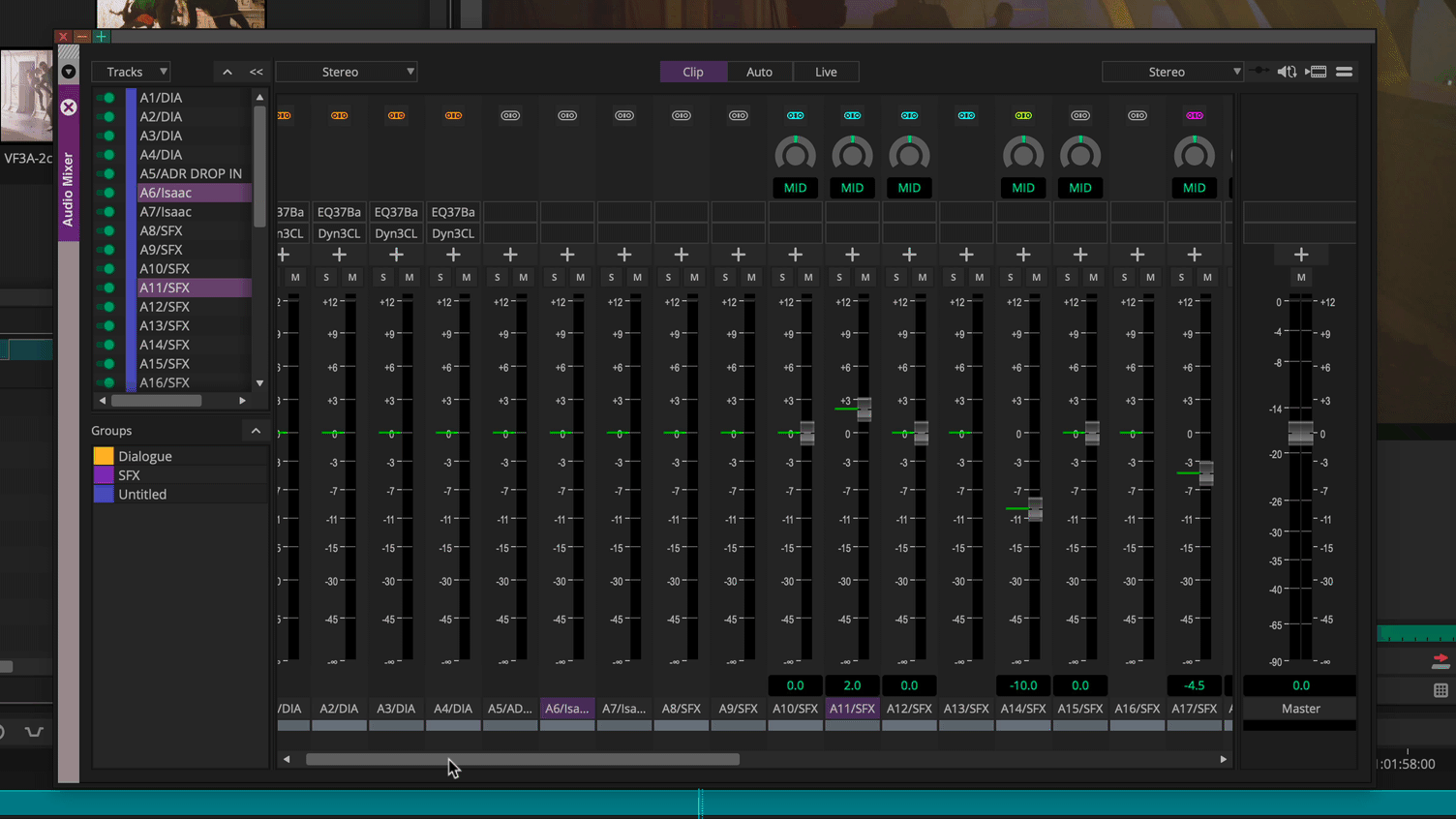More Ganged Groups in the audio mixer