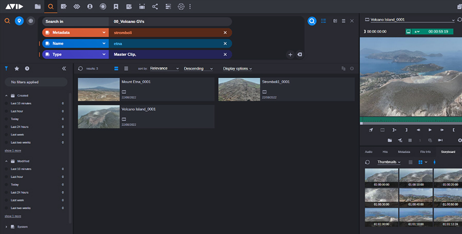 MediaCentral In Folder Search
