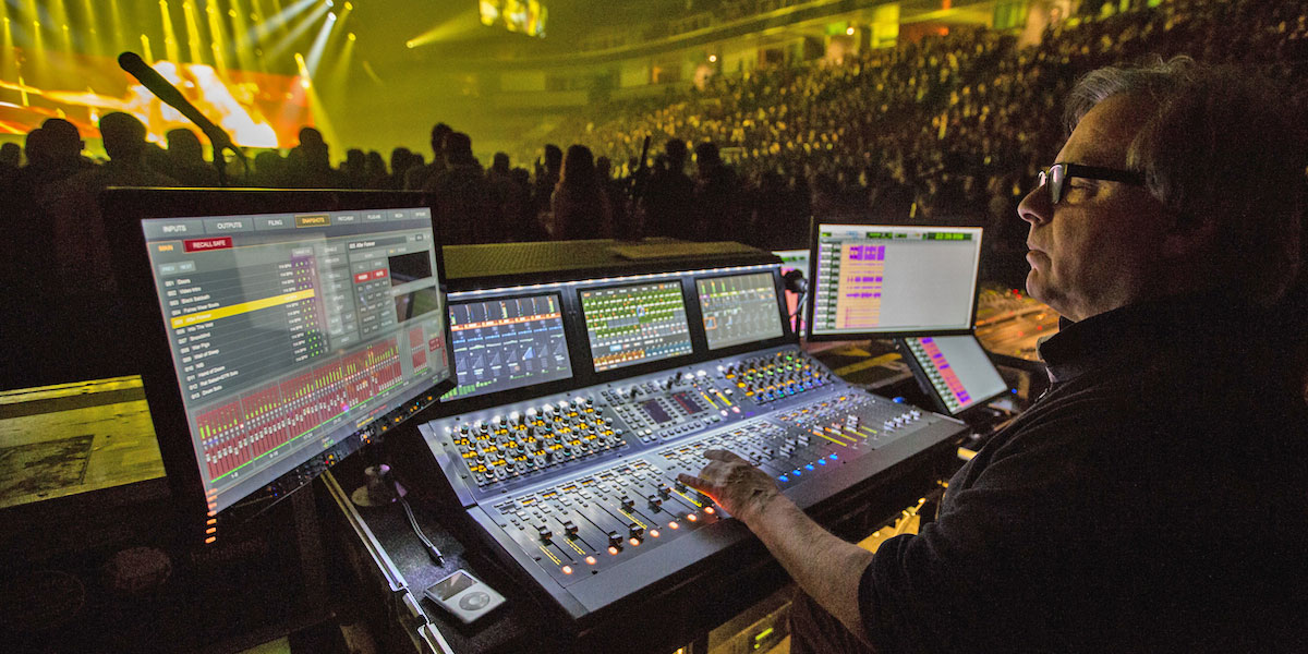 Avid VENUE S6L digital mixer in use at a Black Sabbath concert