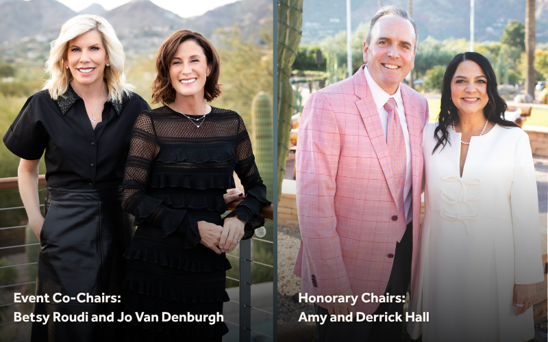 The Banner Ball event co-chairs Betsy Roudi and Jo Van Denburgh and Honorary Chairs Amy and Derrick Hall. 