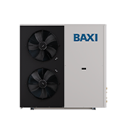 Unidad de soluciones comerciales hidrónicas BAXI con sistema de ventilación y vista de frente