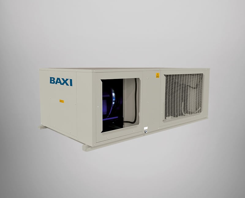 Sistema de climatización ACHIBA HE - CCHIBA HE, equipos autónomos horizontales inverter vista de detrás