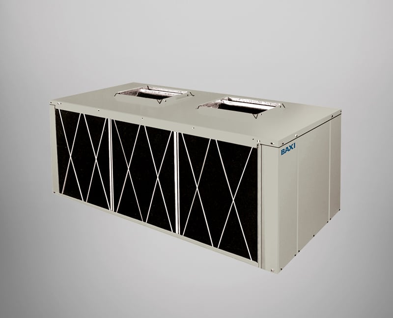 Climatizadora de agua, fancoil EHW de grandes dimensiones y capacidad de hasta 18000 m3/h para locales comerciales