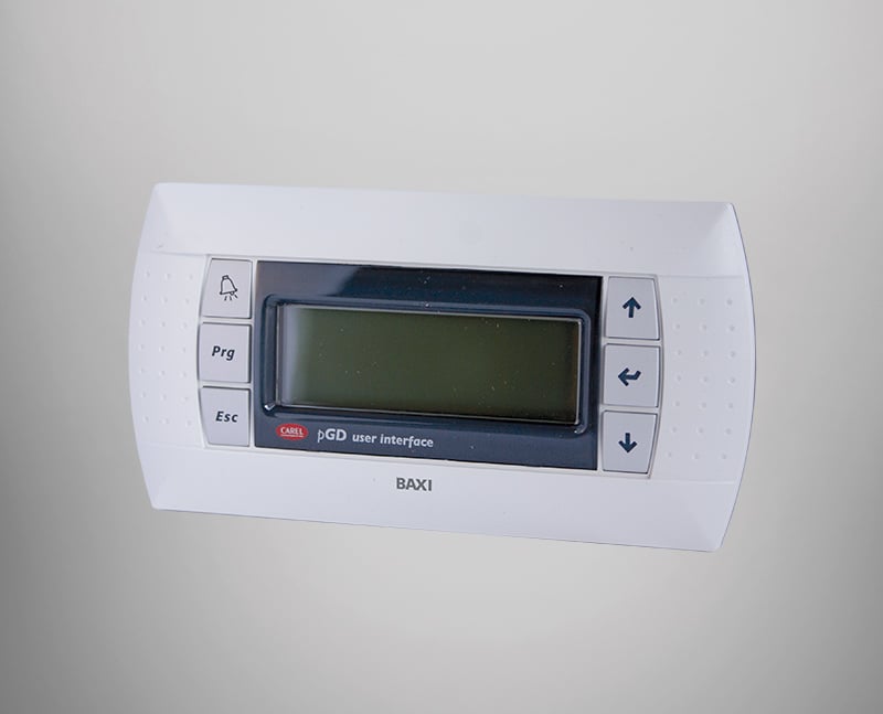 Regulación para equipos de climatización PGD con pantalla y botones para modificar parámetros