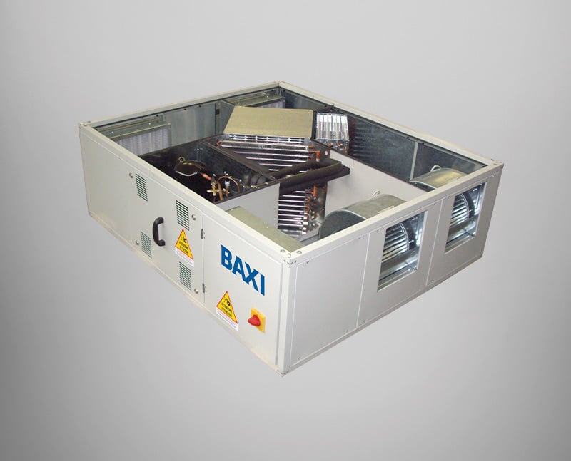 Unidad de ventilación RCAH RCFi para techos falsos con doble de sistema de recuperación de calor