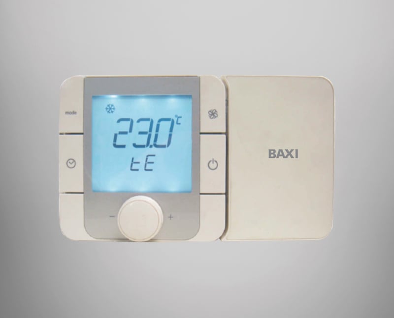 Termostato ambiente de pared TH Tune para visualizar y modificar parámetros de funcionamiento con temperatura de 23ºC