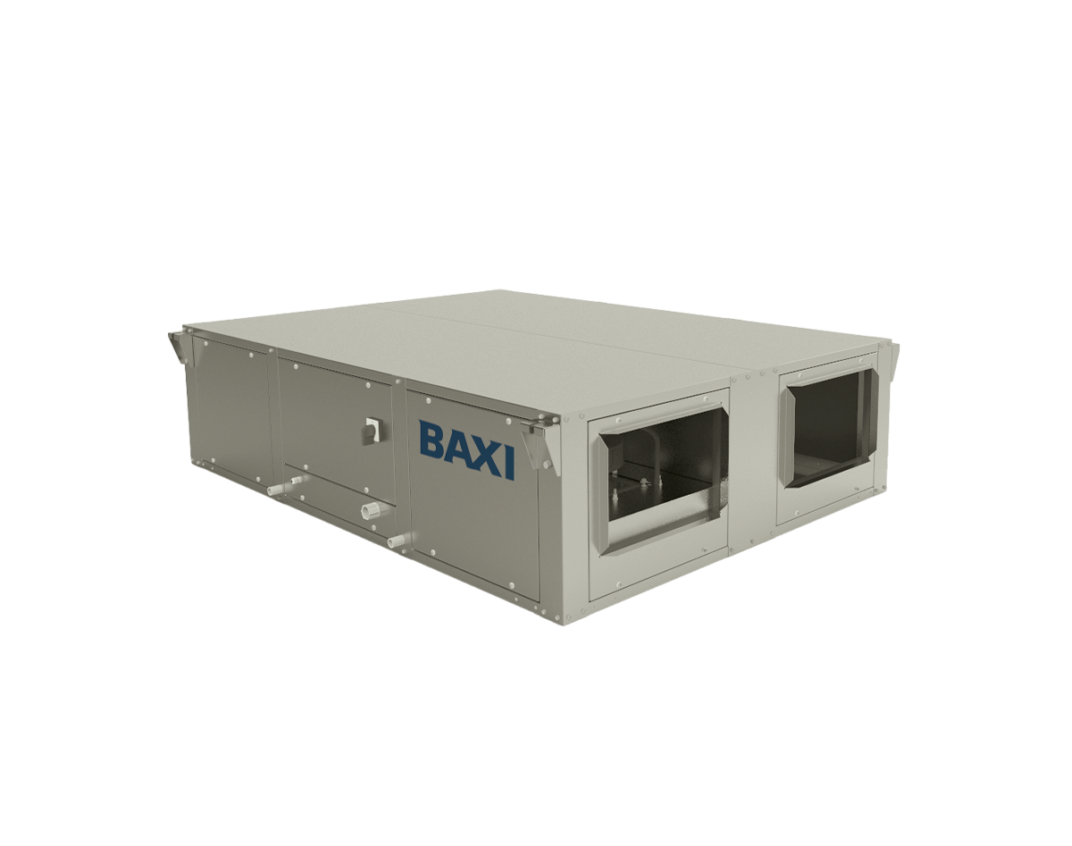 Recuperador de Calor BAXI BALDUR com estrutura horizontal e aberturas para ligação a condutas