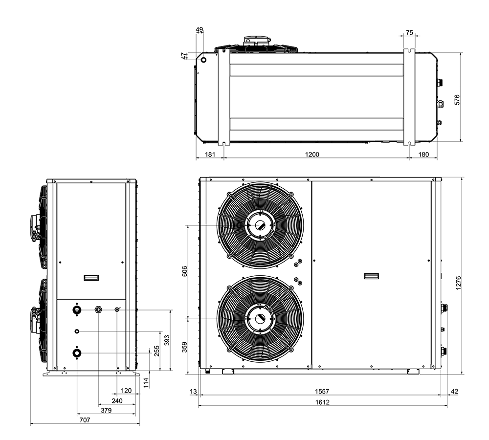 Baxi Auriga Air Source Heat Pump Dimensions -20-26