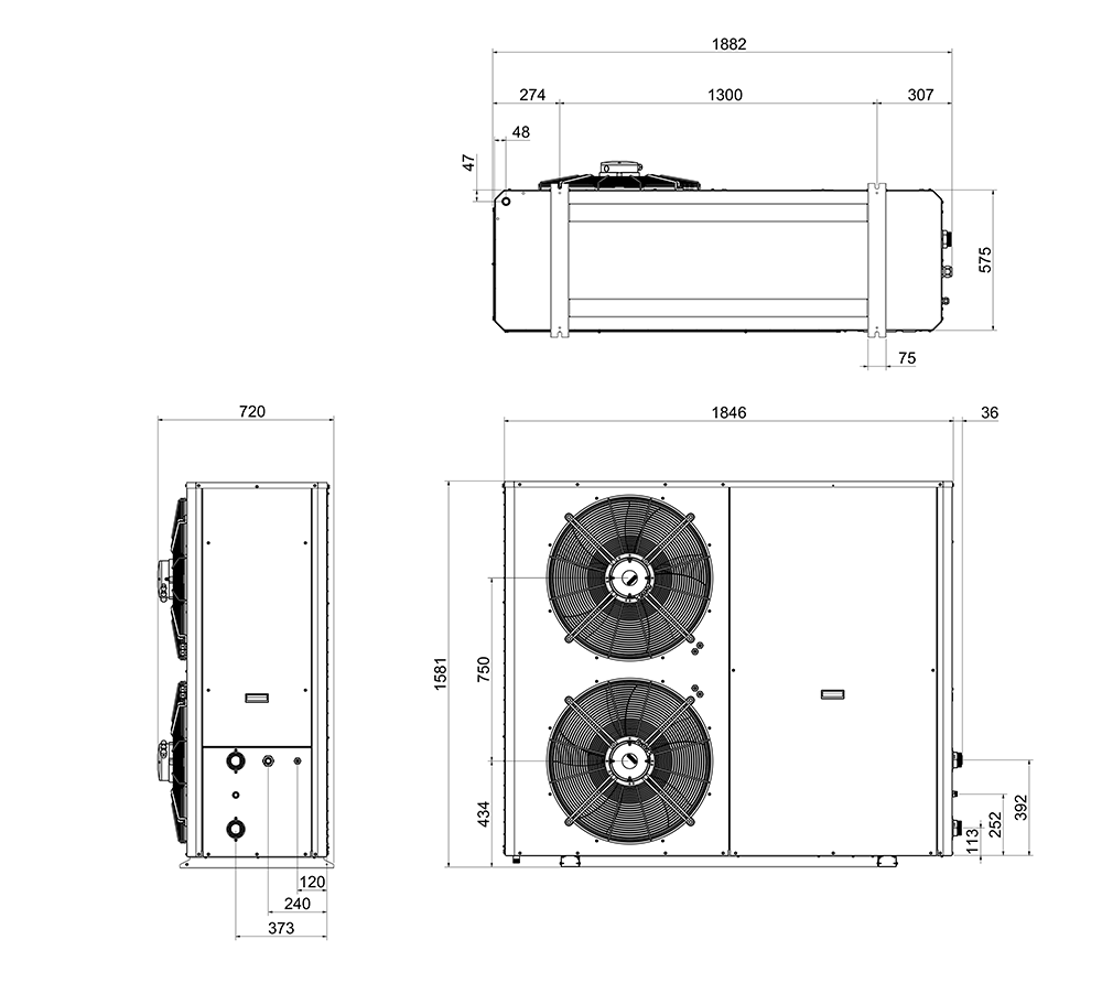 Baxi Auriga Air Source Heat Pump Dimensions -33-40