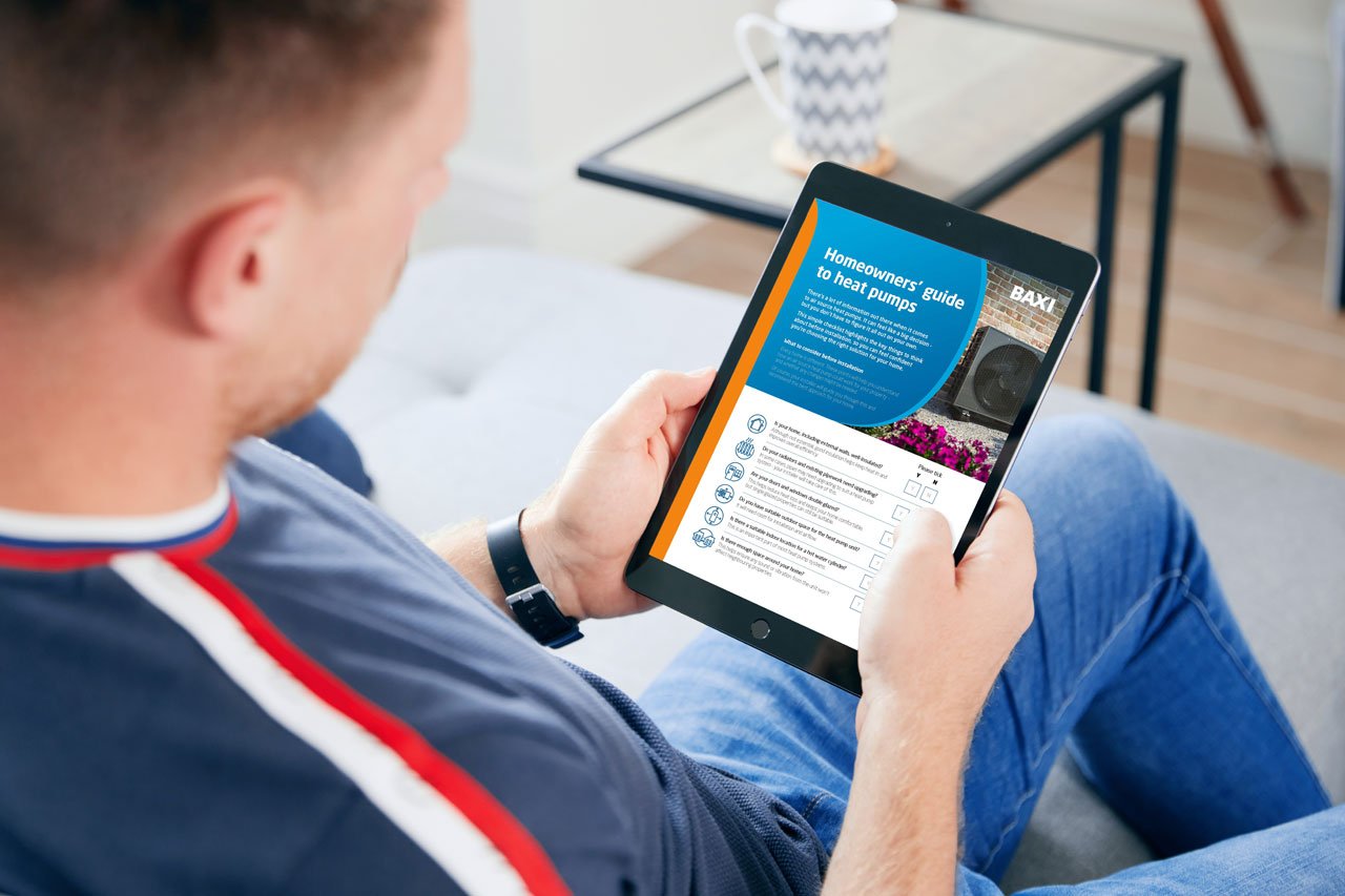 baxi-heat-pump-guide-checklist-tablet