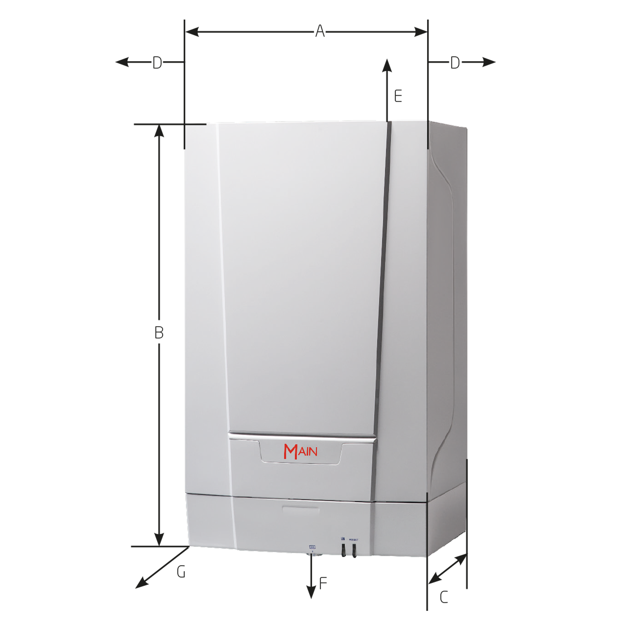 Main Eco Compact Heat Only Boiler - Gas fired Condensing Boilers - Dimensions
