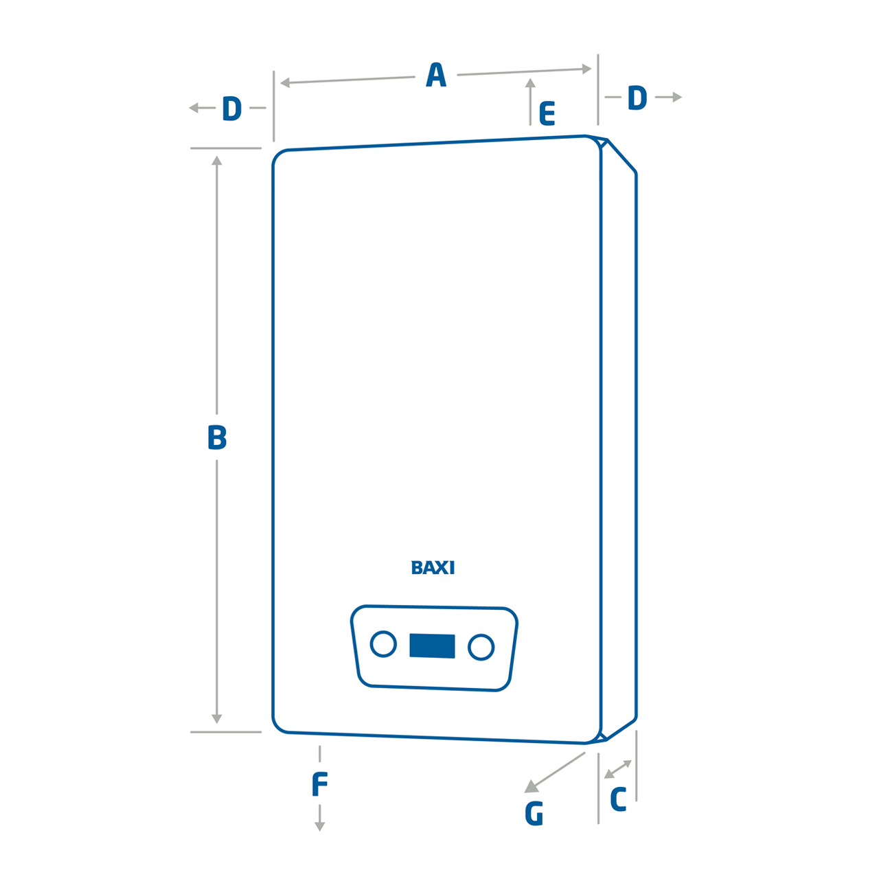 Baxi 600-800 Combi Boiler Dimensions