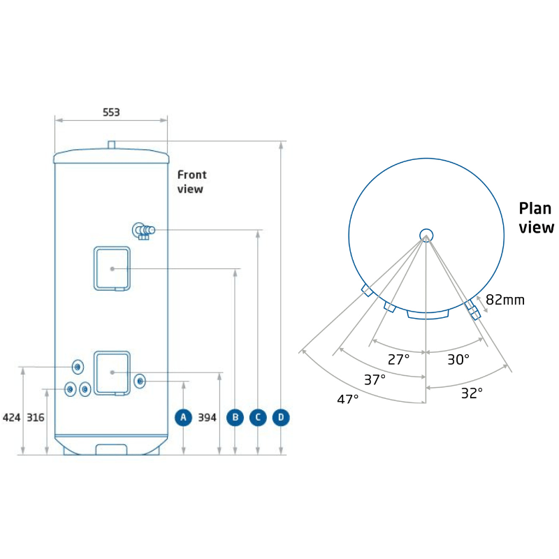 Baxi Direct Cylinder Dimensions